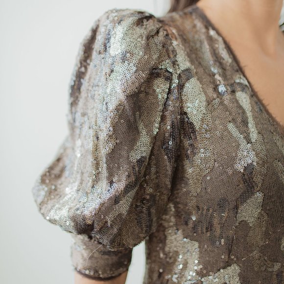 Zadig & Voltaire Sequin Dress in Bronze and Black - Picture 3 of 5